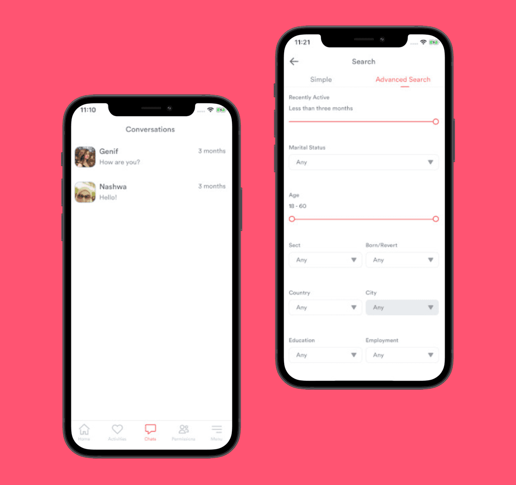 Tazawaj app screenshot — Results