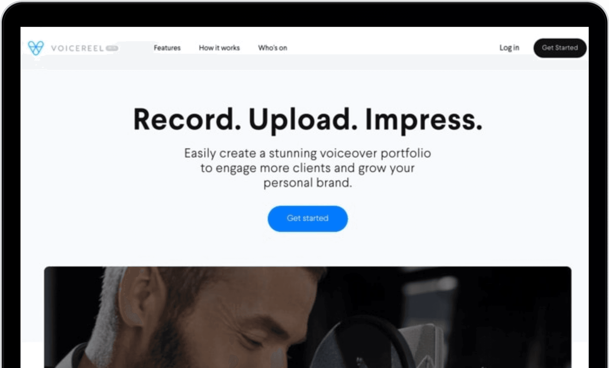 Screenshots of application Voicereel