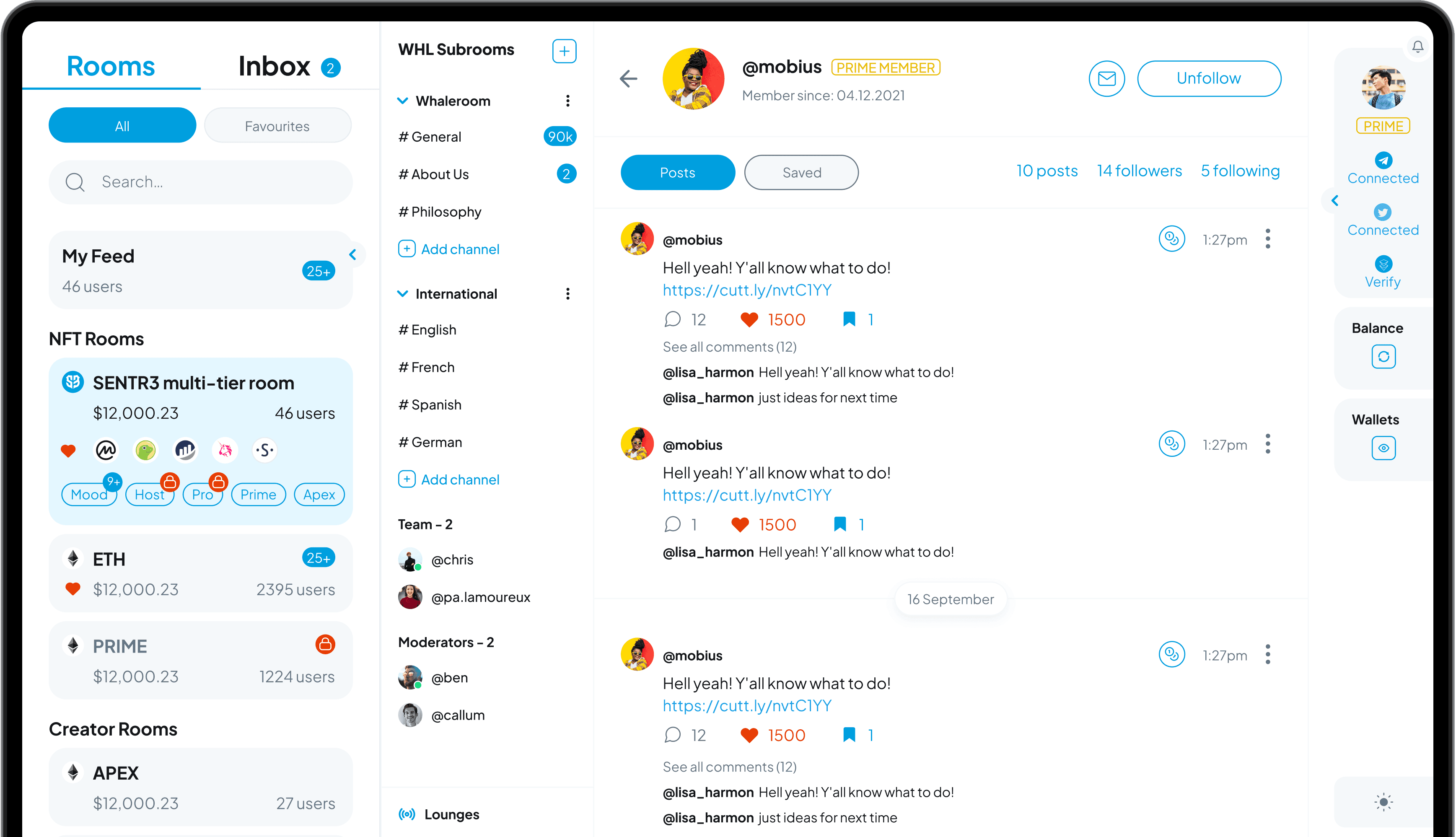 Screenshots of application Sentr3
