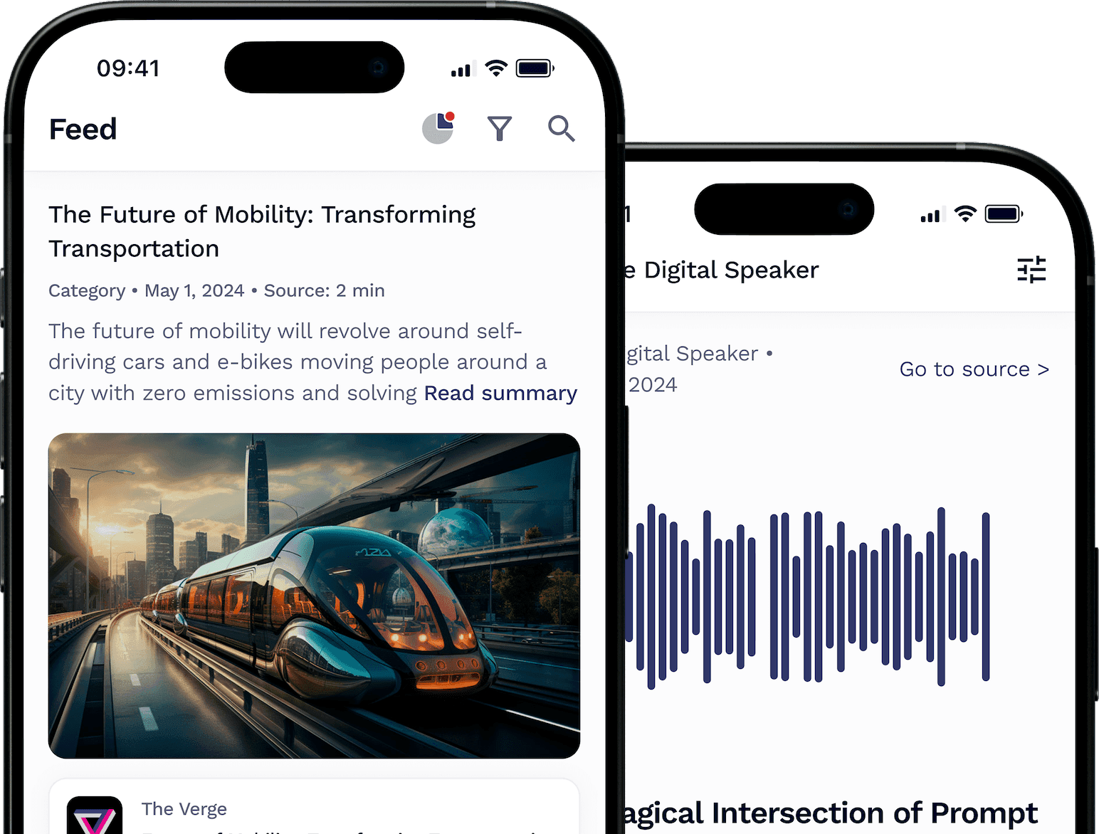 Screenshots of application FuturWise