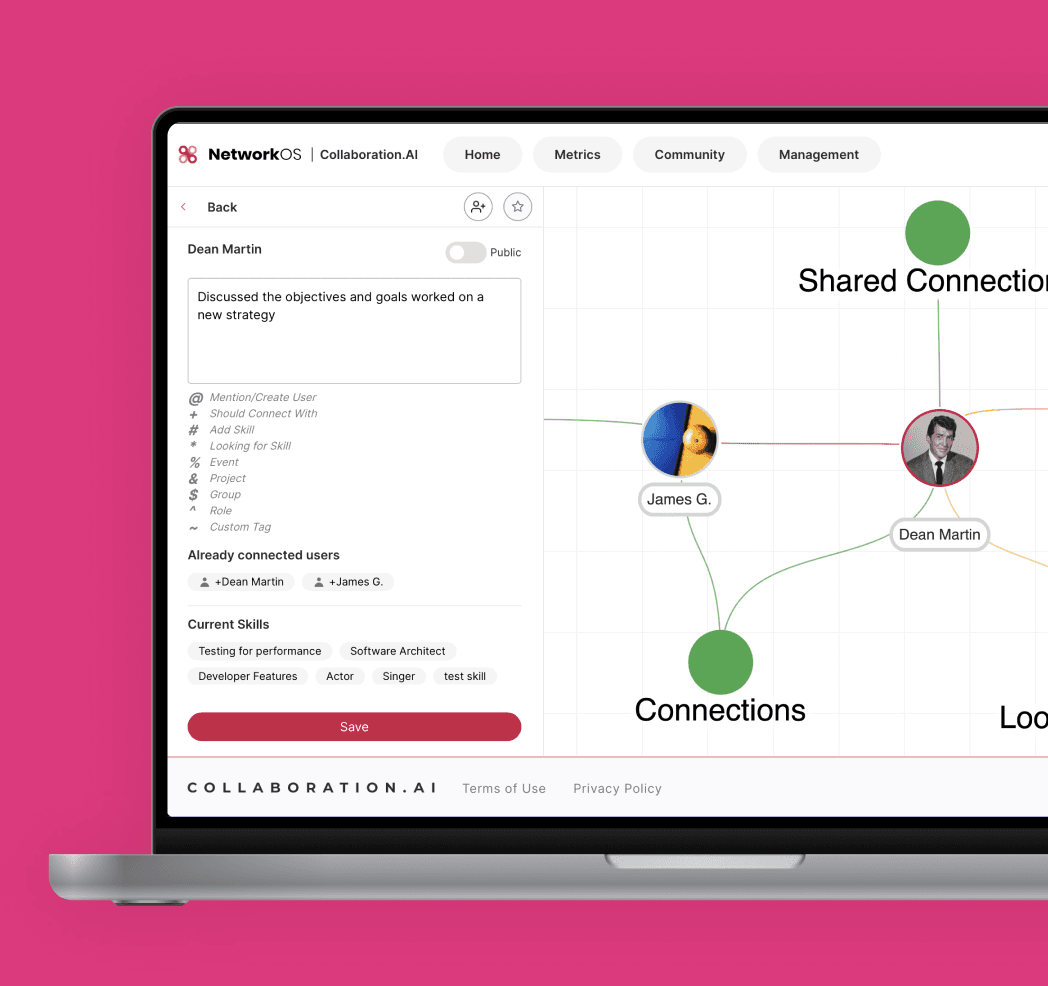 NetworkOS app screenshot — Inception