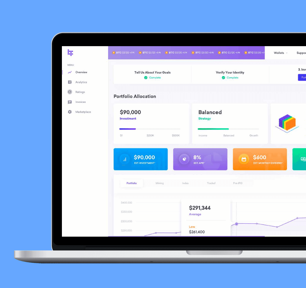 BitFinance app screenshot — Make blockchain available to anyone