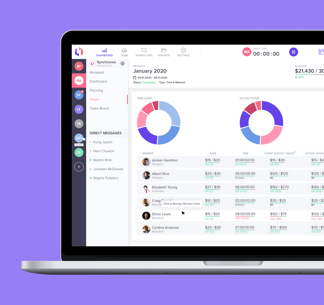 Synchronos app screenshot — Communication is a key