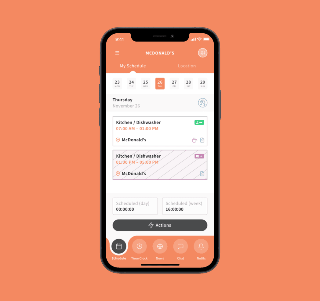 WorkAxle app screenshot — Automatic Scheduling