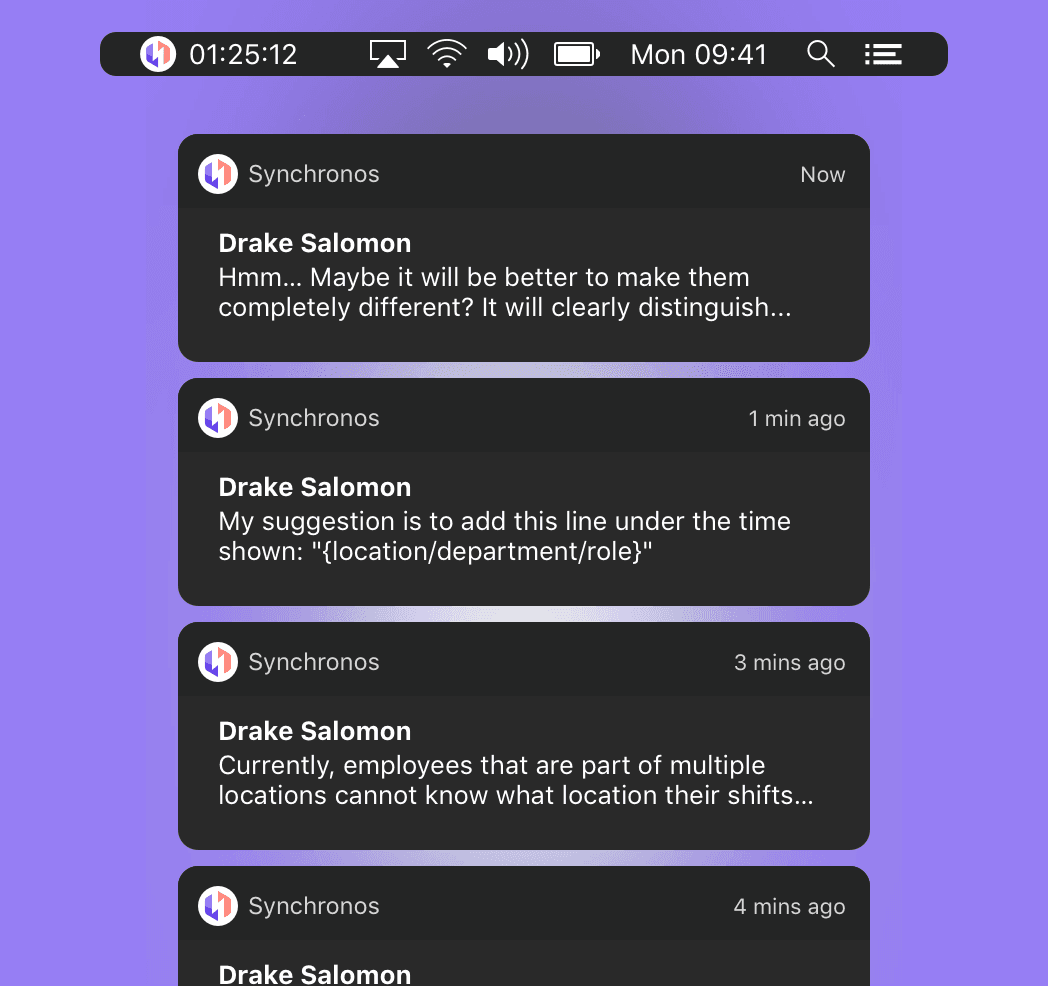 Synchronos app screenshot — Simplicity in every atom