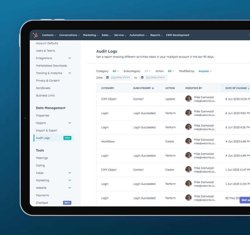 EmajinGolf app app screenshot — HubSpot Integration