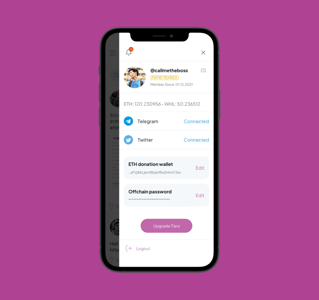 WhaleRoom app screenshot — Results